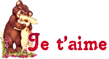 Gif animé je t'aime ours et lapin